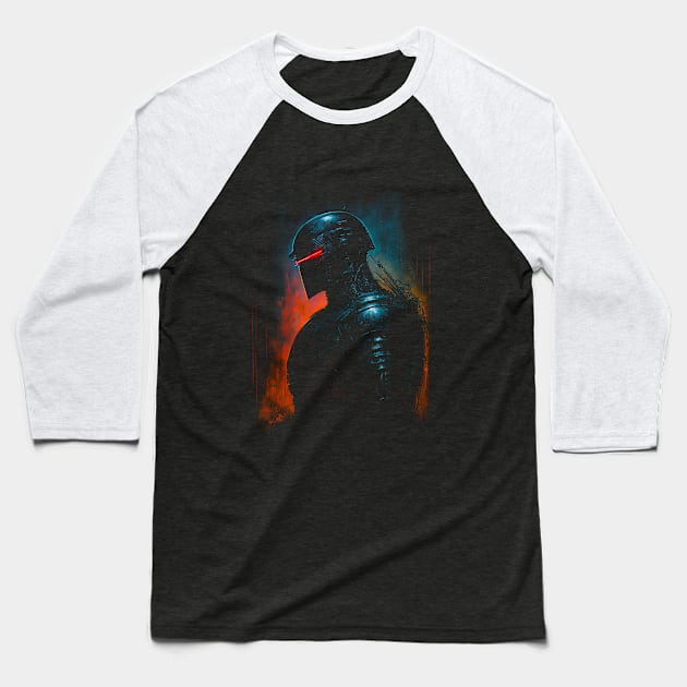 Retro Future Robot Baseball T-Shirt by difrats